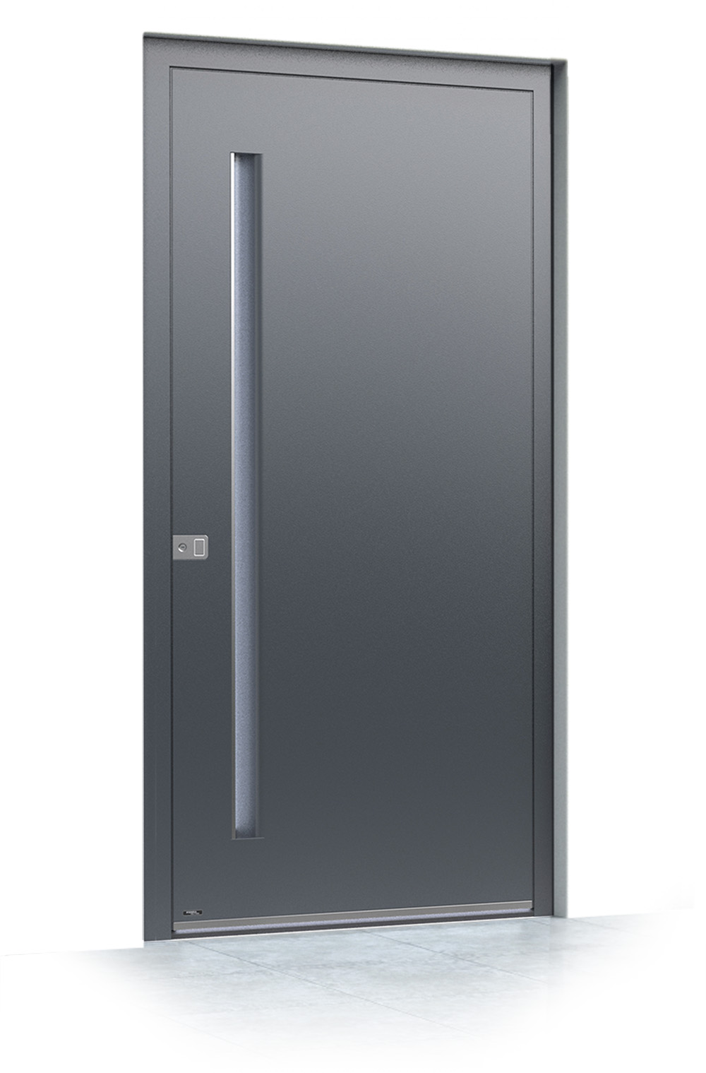 10 jednokrilni mockup Pirnar alu entrance door ultimum pure 626a alu