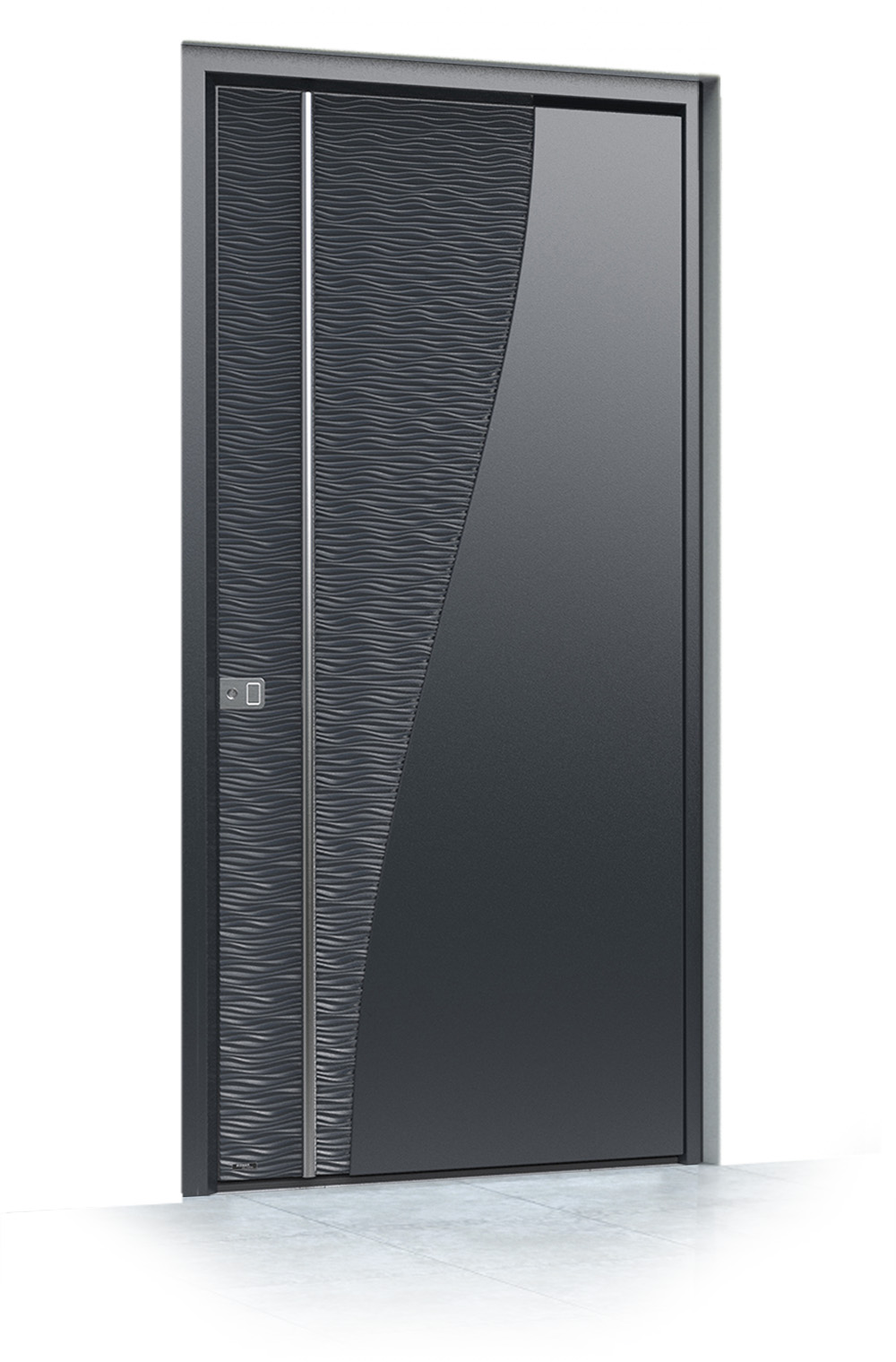 17 jednokrilni mockup Pirnar alu entrance door ultimum multilevel 527a dune