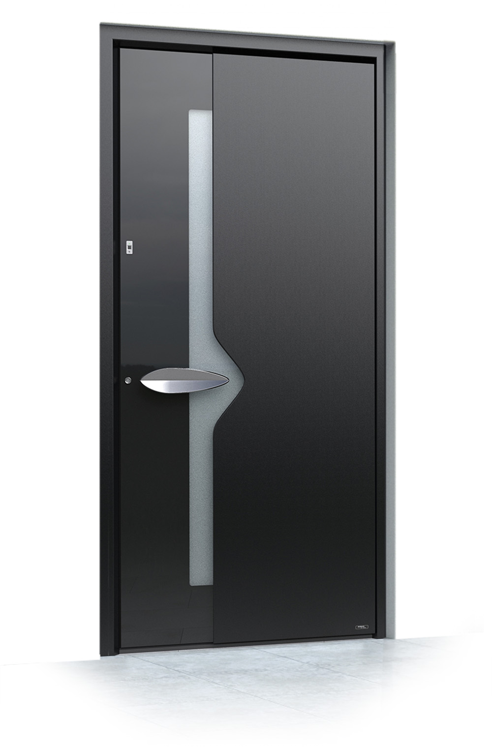 19 jednokrilni mockup Pirnar alu entrance door ultimum multilevel 530 glass