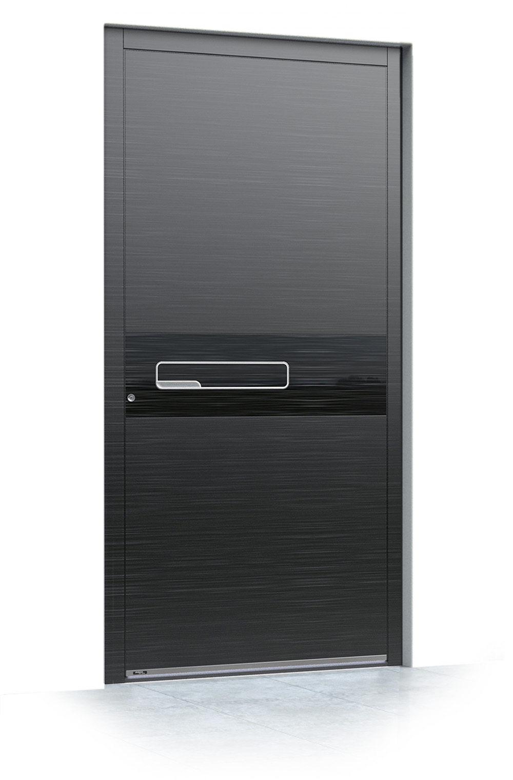 2 jednokrilni mockup Pirnar alu entrance door ultimum pure 608a glass