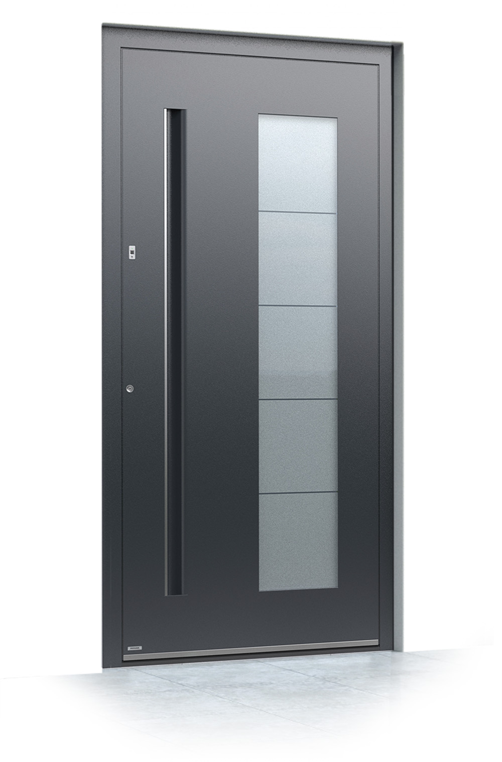 47 jednokrilni mockup Pirnar alu entrance doors premium 6016