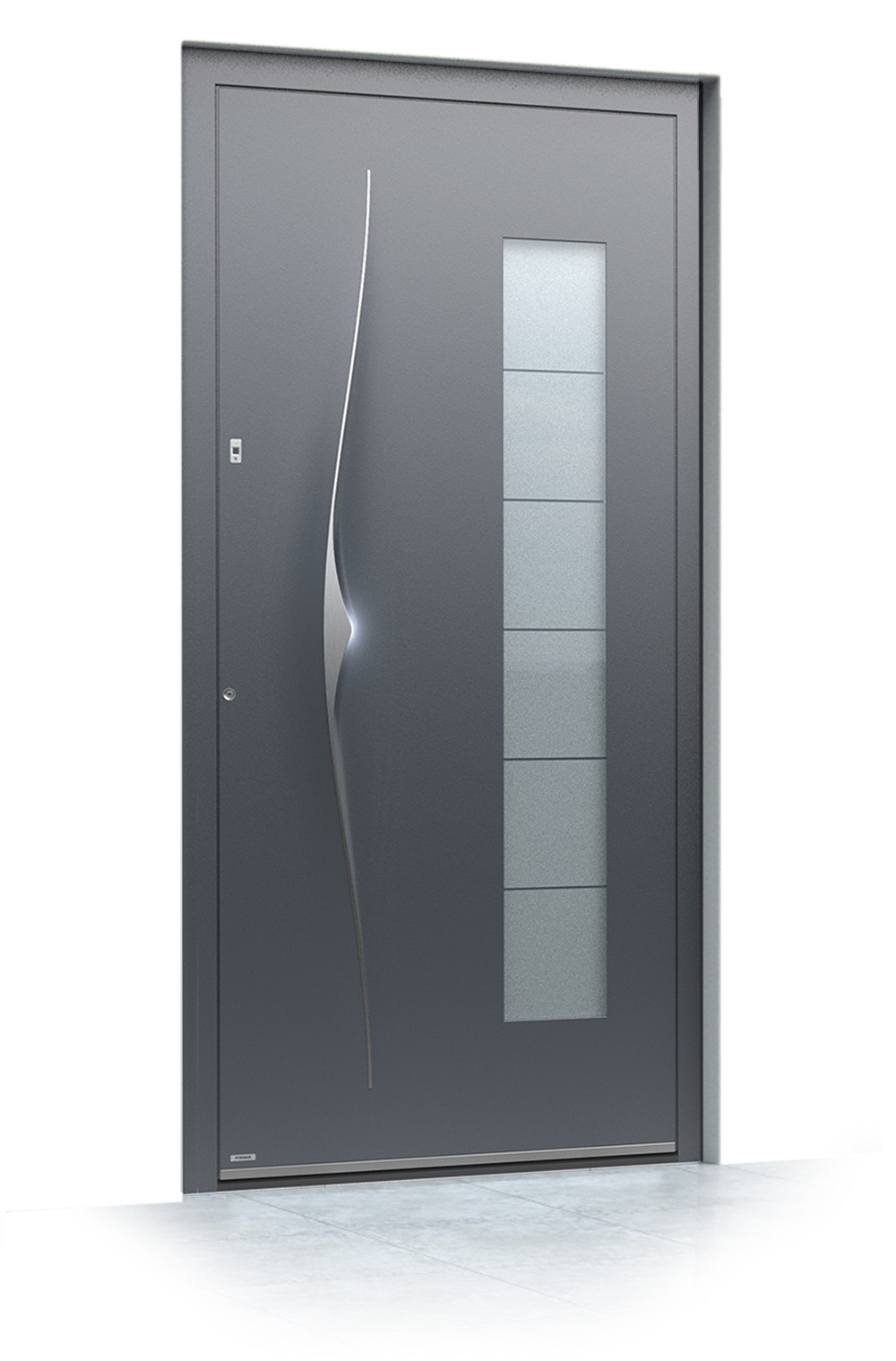 49 jednokrilni mockup Pirnar alu entrance doors premium 6018