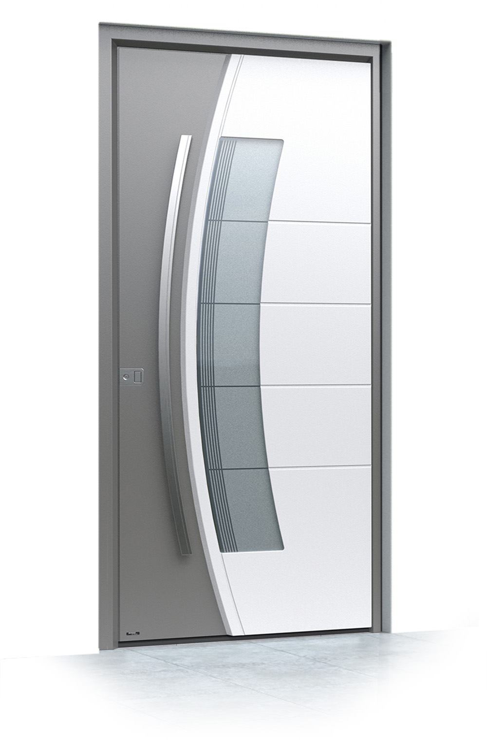 5 jednokrilni mockup Pirnar alu entrance door ultimum multilevel 509 alu