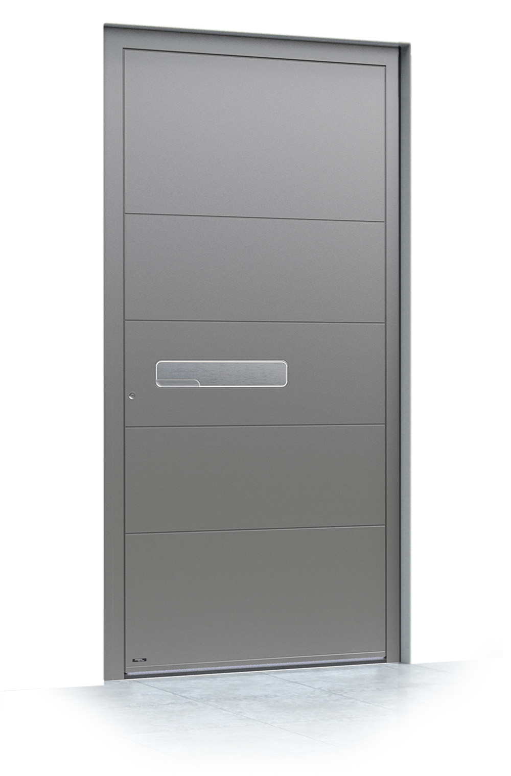 5 jednokrilni mockup Pirnar alu entrance door ultimum pure 613a alu