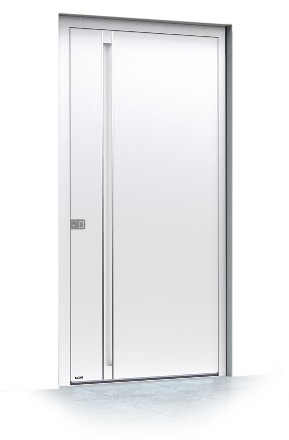 7 jednokrilni mockup Pirnar alu entrance door ultimum pure 624a alu