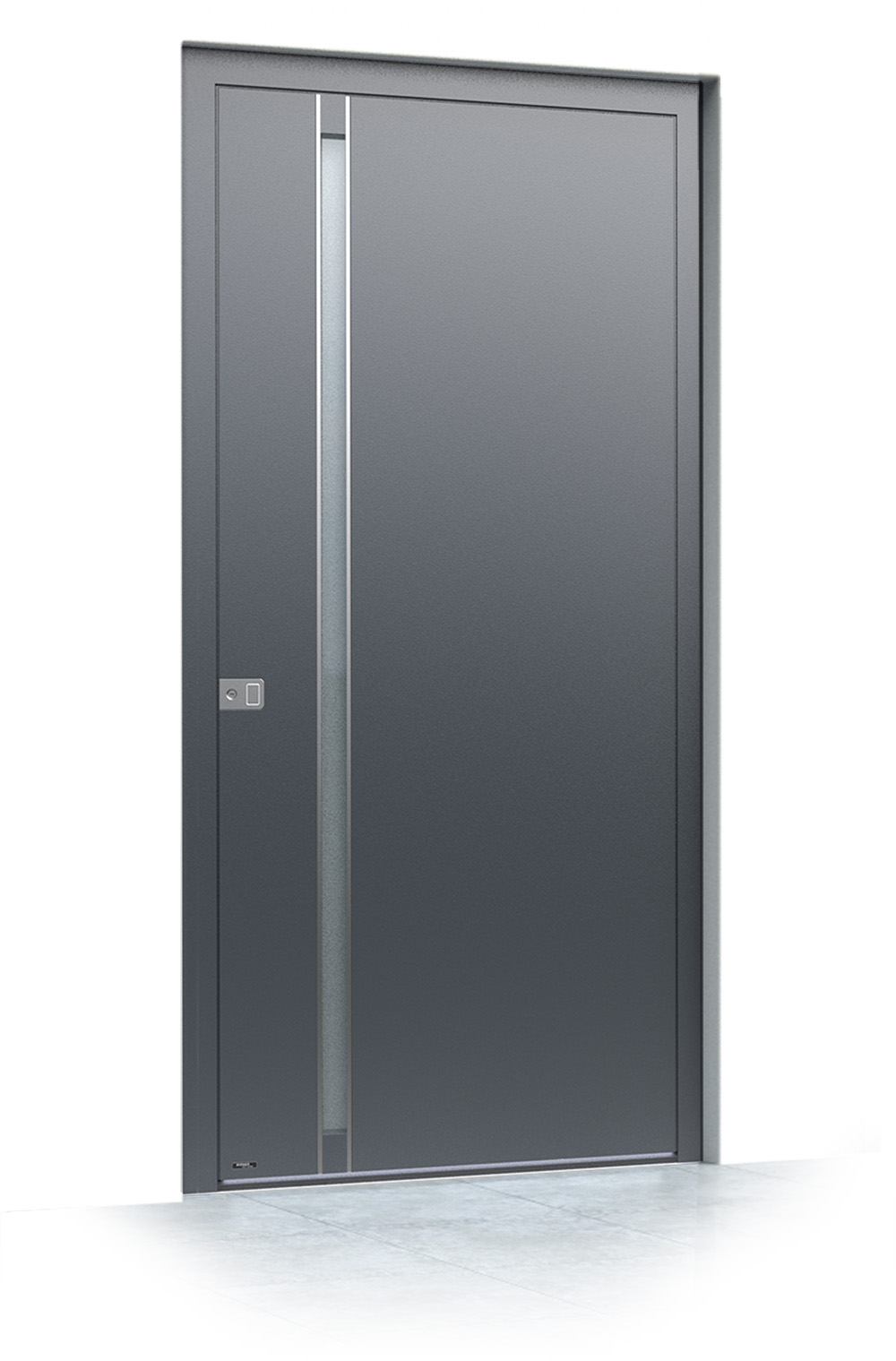 8 jednokrilni mockup Pirnar alu entrance door ultimum pure 624 alu